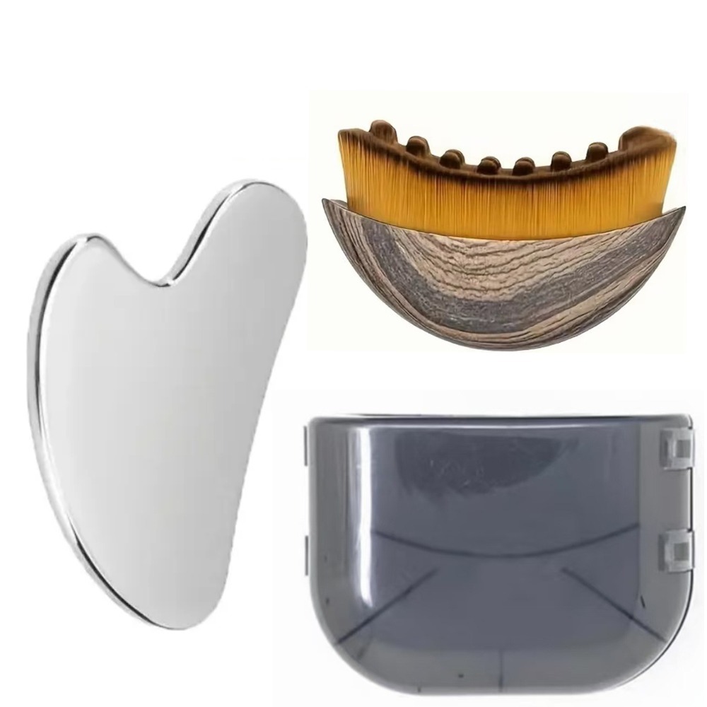 Skincare Indonesia - 2Pcs Stainless Steel Gua Sha Tool