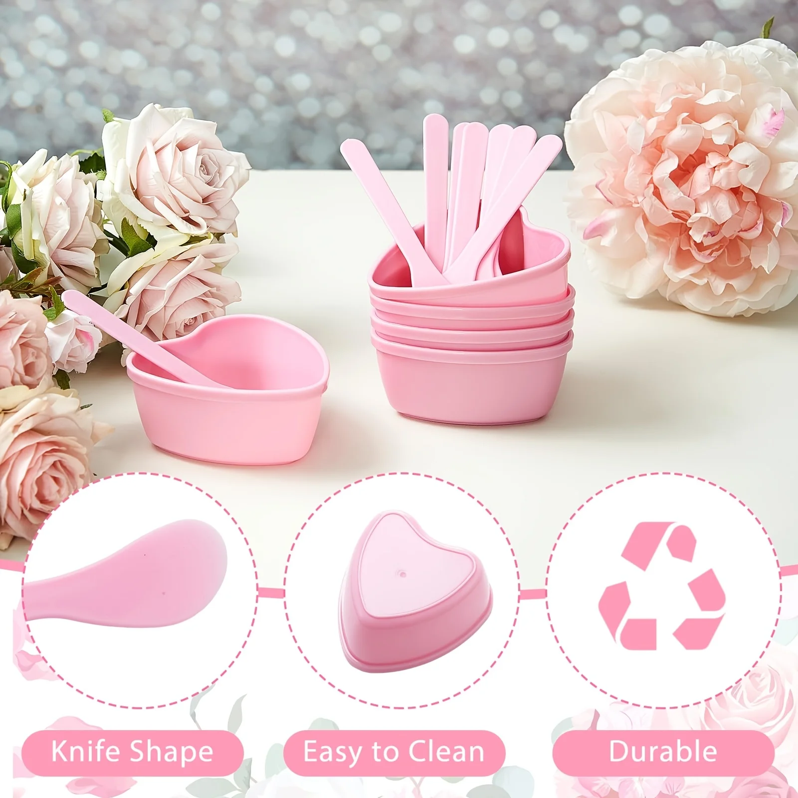 6-piece Pink Heart Shaped Faci - Skincare Indonesia incelemesi ve fiyatı